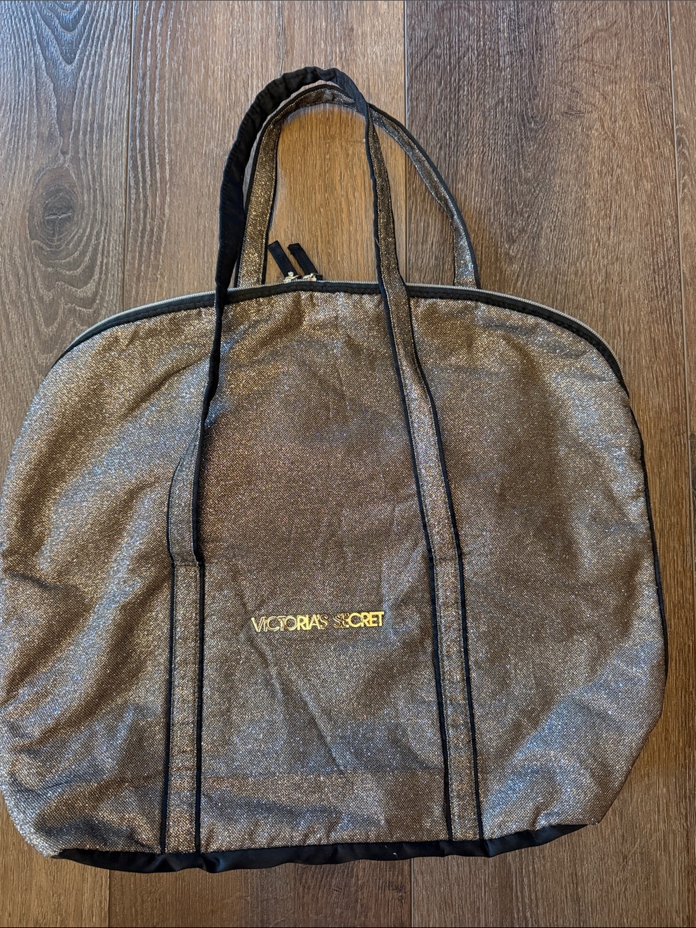 Victoria's Secret Glitter Tote Bag - Metallic Silver